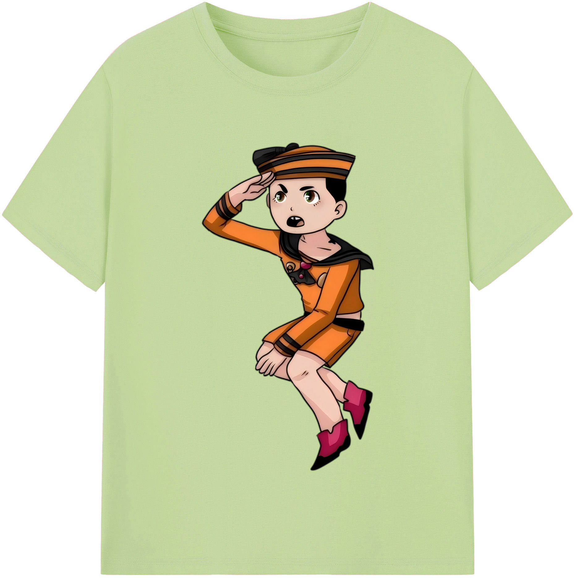（画像用） ジョジョの奇妙な冒険 東方定助 JoJo's Bizarre Adventure Higashikata Josuke 綿100％半袖Tシャツ（フロントプリント）